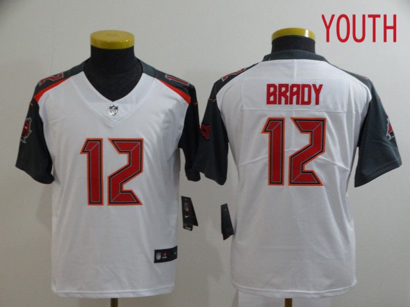 Youth Tampa Bay Buccaneers #12 Tom Brady White Nike Limited Vapor Untouchable NFL Jerseys->cincinnati reds->MLB Jersey